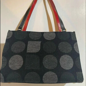 Kate spade twill black grey satchel handbag